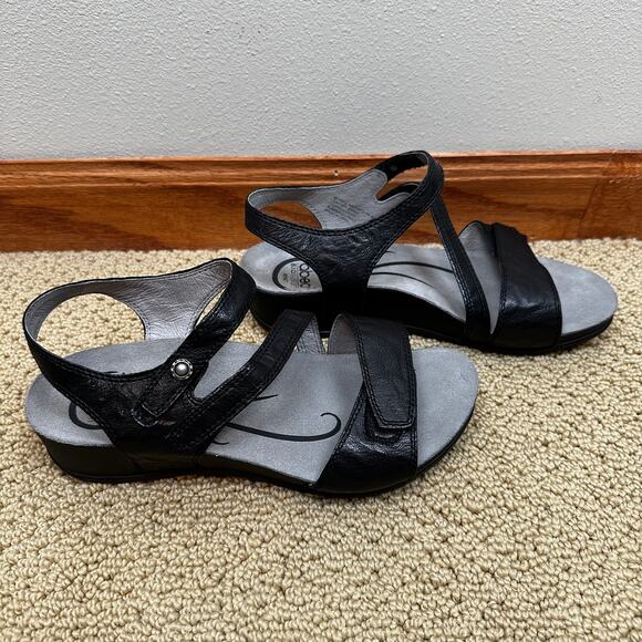 Abeo Sandals Quartz Metatarsal Low Heal Black Women's 7N Comfort Strappy Narrow - Picture 4 of 13